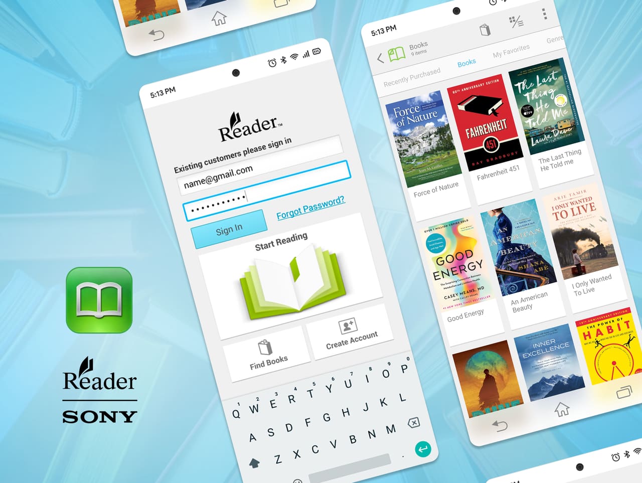 Reader app project tiles on iOS